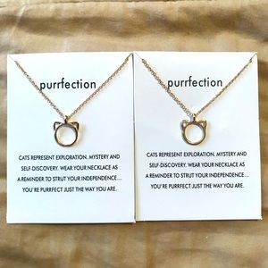 NWT Best Friends Set-Of-2 Gold Kitten Cat Necklaces